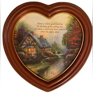 Thomas Kinkade My Heart Returns Home collection Heart shaped framed Art print